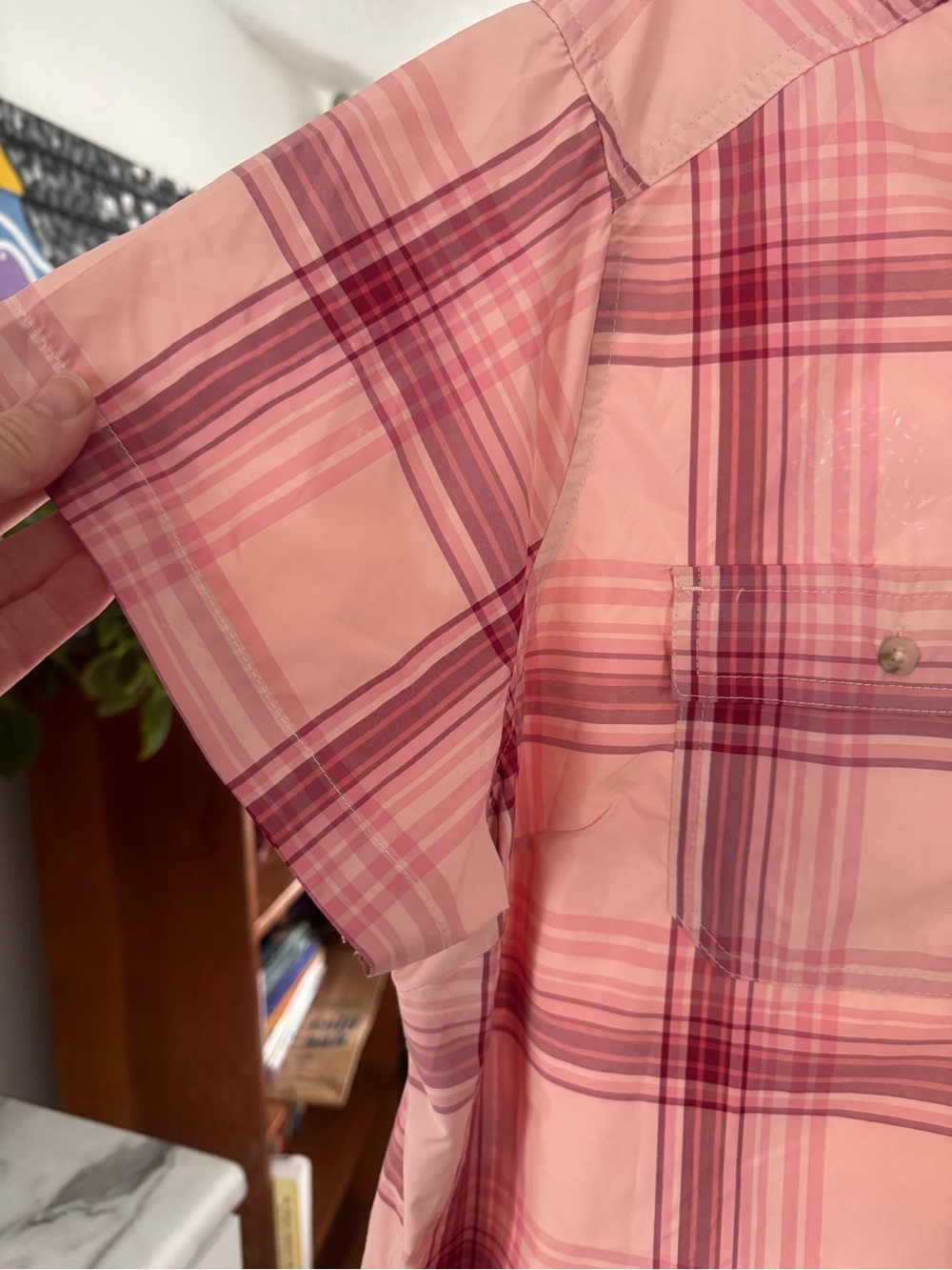 Eddie Bauer NWT Pink Plaid Short Sleeve Adventure Shirt XXL/2X - Picture 5 of 13